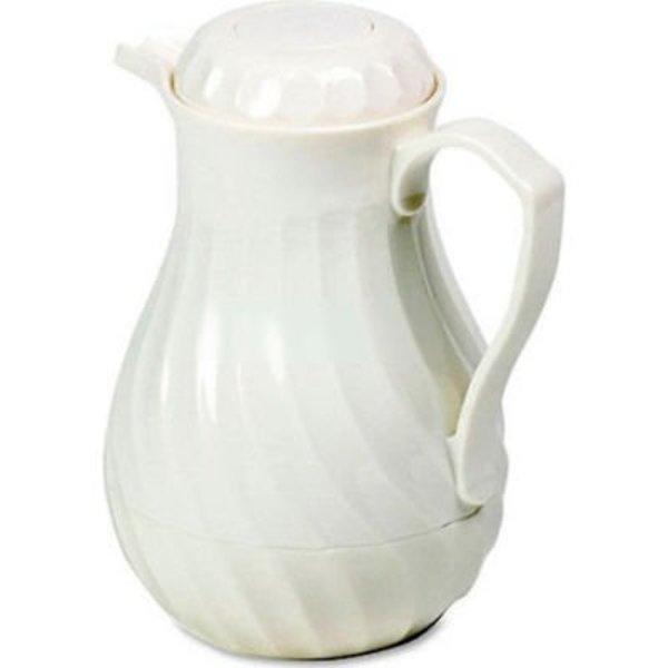 Hormel Corp Poly Lined White Swirl Design Carafe, 64 oz. Capacity HOR402264